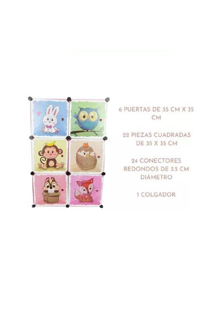 Organizador infantil modular para closet rosado-2