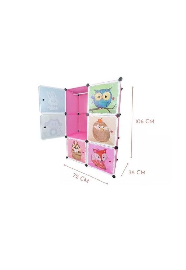 Organizador infantil modular para closet rosado-3