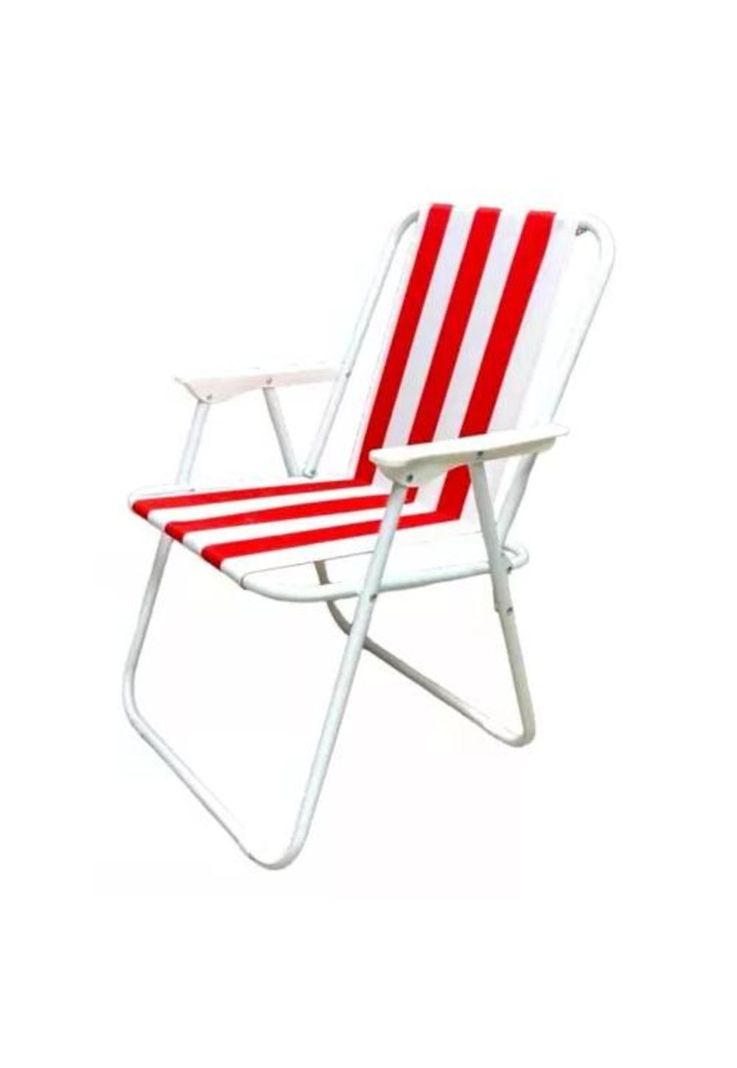 Silla de playa plegable roja-1
