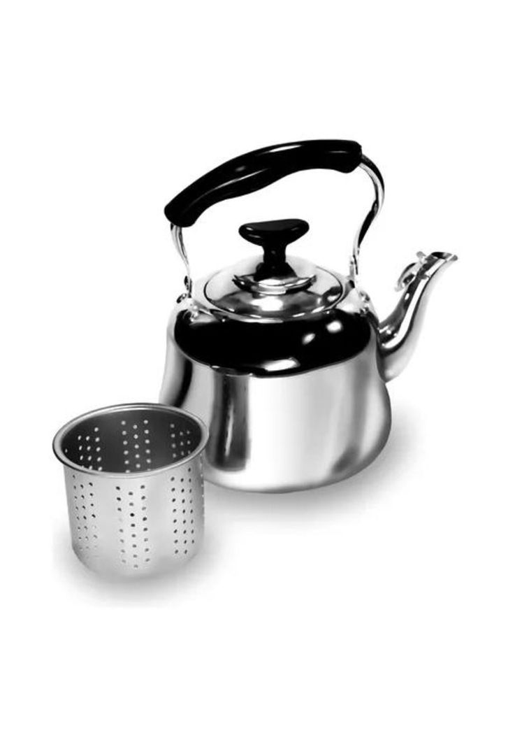 Hervidor de Acero Inoxidable - 1 Litro con Infusor, Color Plateado-5