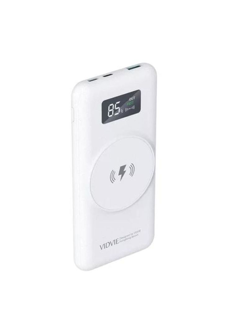 Power bank Vidvie PB765 magnético 22.5W, portátil, USB, color blanco-0