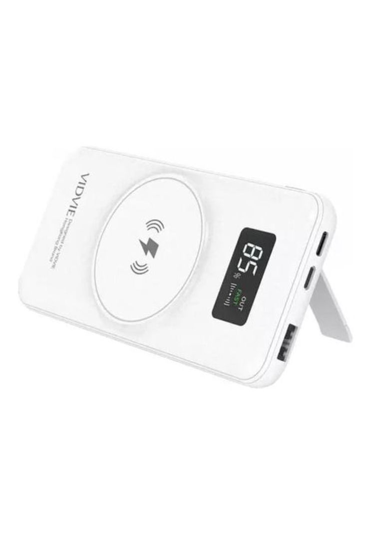 Power bank Vidvie PB765 magnético 22.5W, portátil, USB, color blanco-1