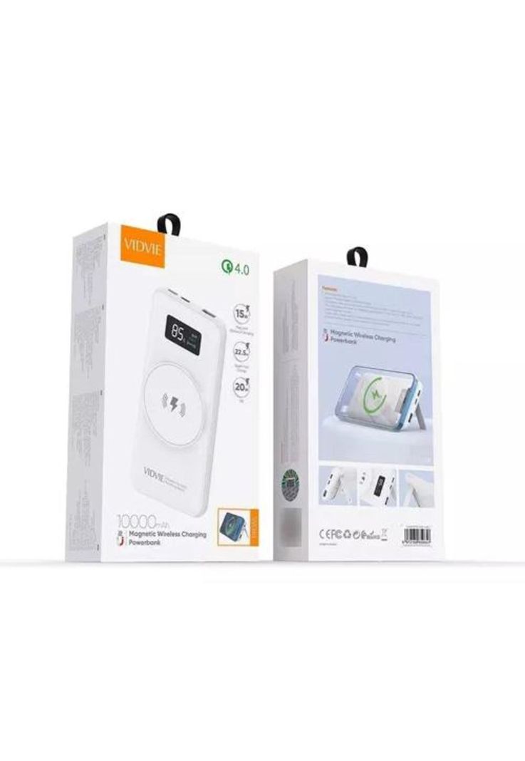 Power bank Vidvie PB765 magnético 22.5W, portátil, USB, color blanco-3