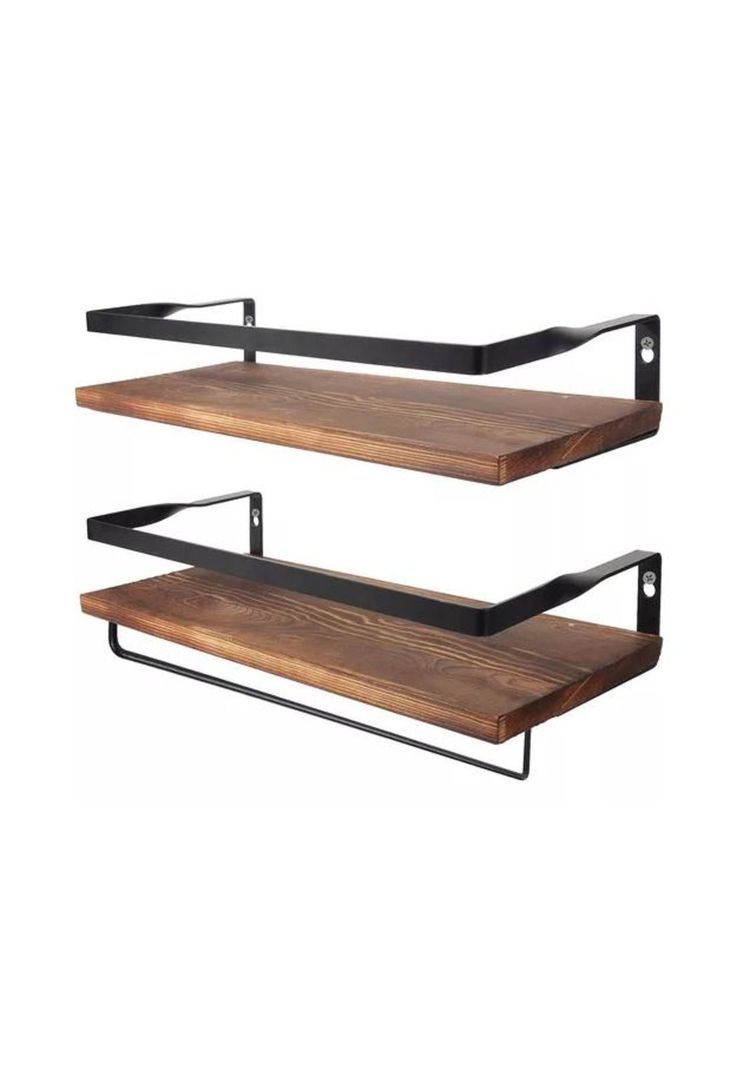 Repisas Flotantes de Madera Modernas Multipropósito Kit 2 Marrón Oscuro-1