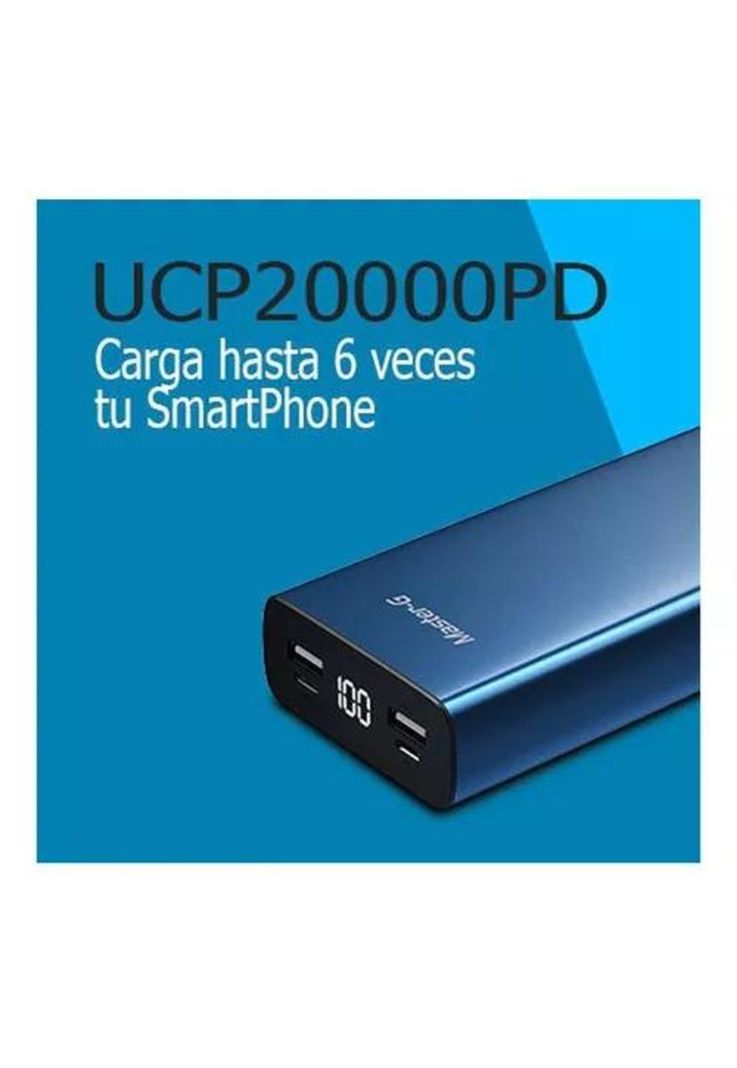 Batería externa power bank Master-G 20,000 mAh, power delivery, azul-3