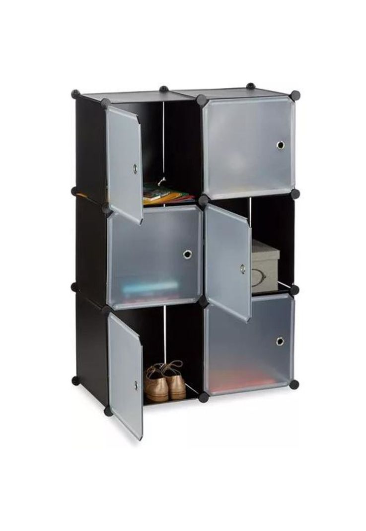 Organizador de closet 6 módulos para baño o ropero negro-0