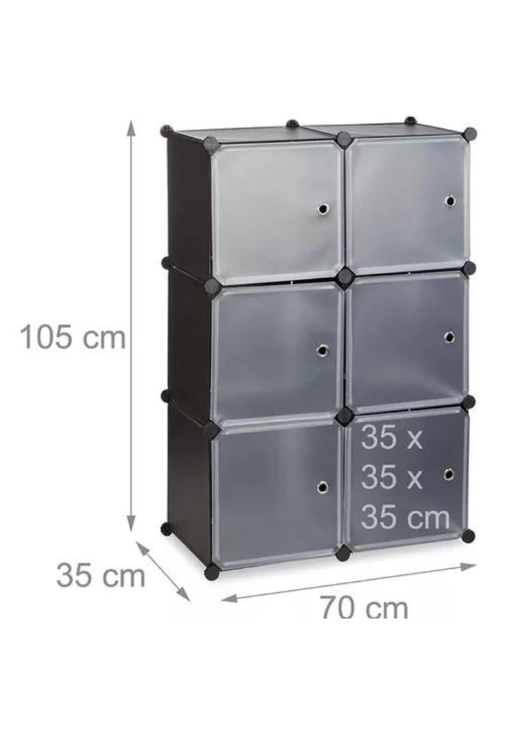 Organizador de closet 6 módulos para baño o ropero negro-1