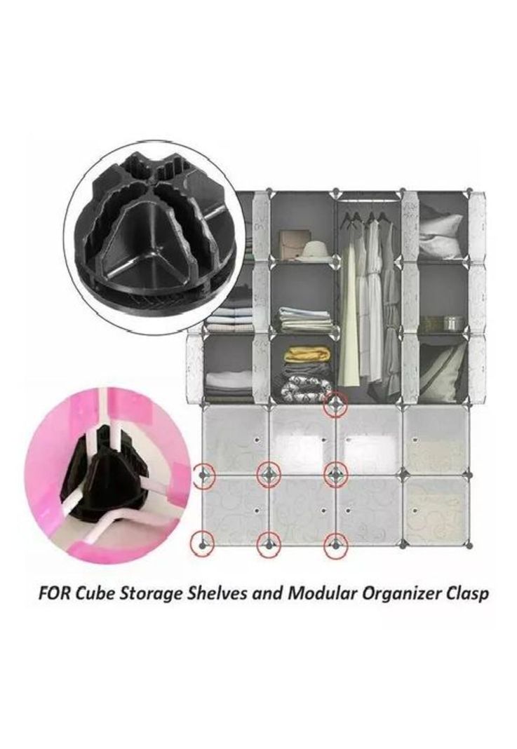 Organizador de closet 6 módulos para baño o ropero negro-4