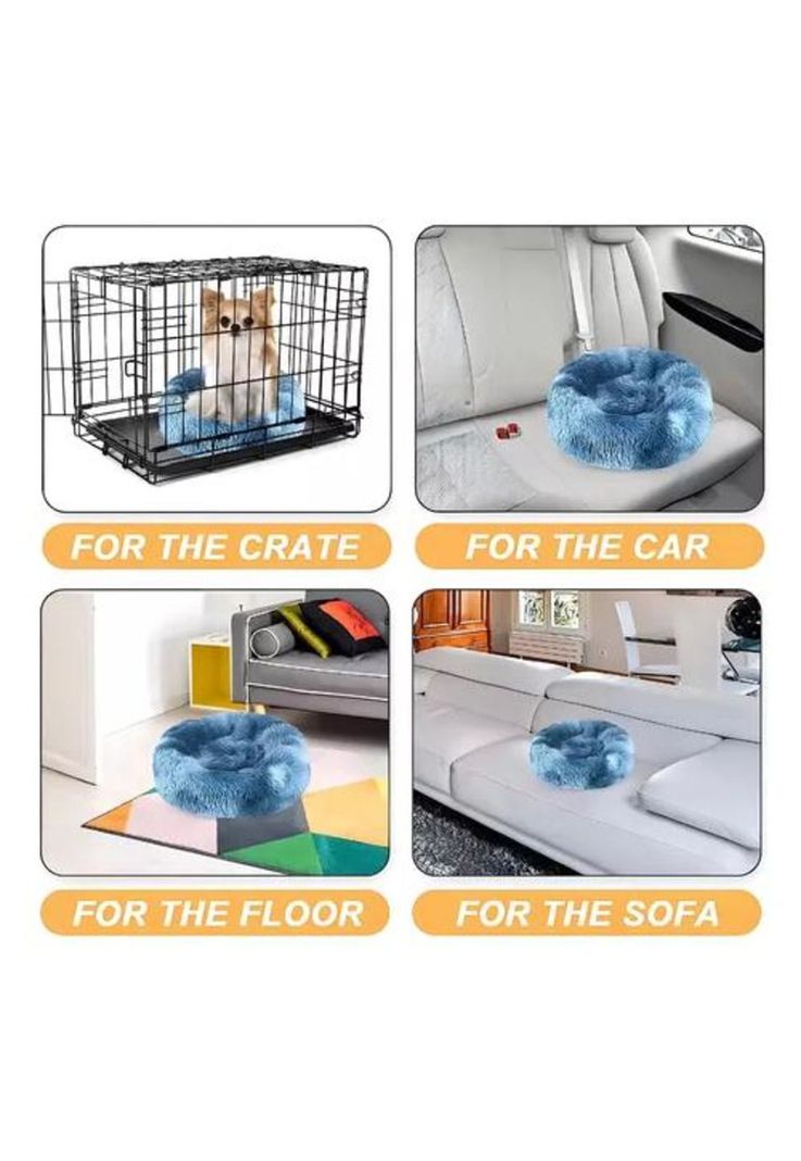 Cama antiestrés felpa pequeña para mascotas 40 cm-3