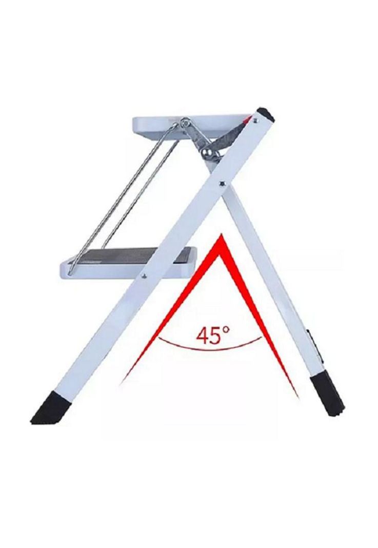 Escalera plegable ultra compacta color blanco-1