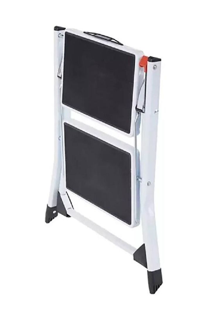 Escalera plegable ultra compacta color blanco-2