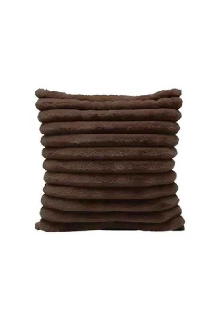 Pack 2 fundas de cojín super suave líneas decoración 43x43 cm color café-0