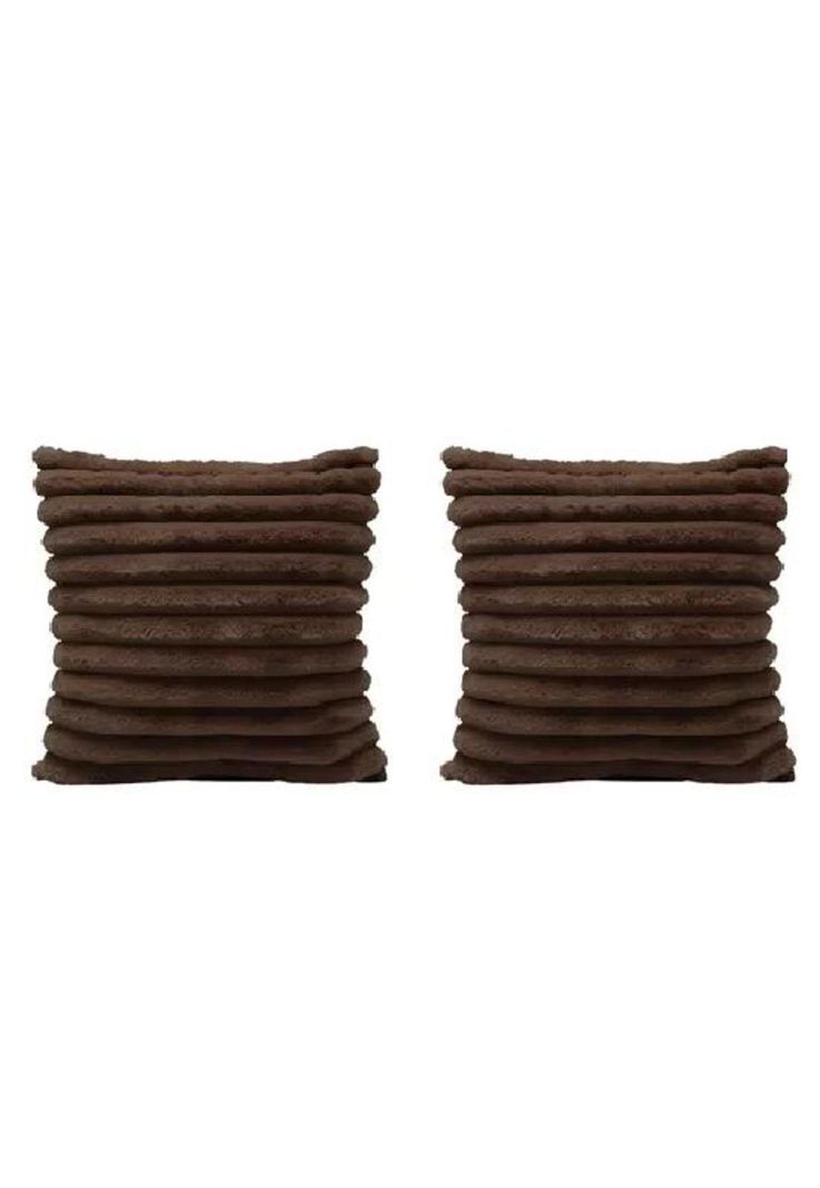 Pack 2 fundas de cojín super suave líneas decoración 43x43 cm color café-1