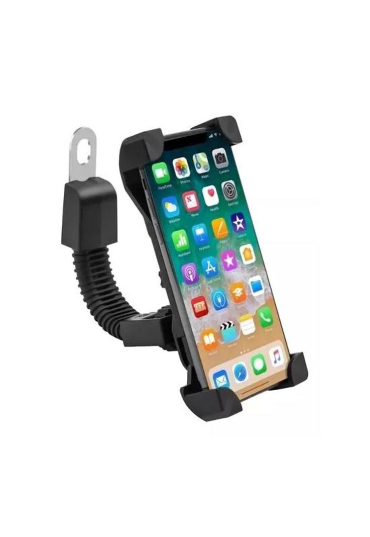 Soporte celular moto scooter, agarre del espejo, regulable, color negro-1