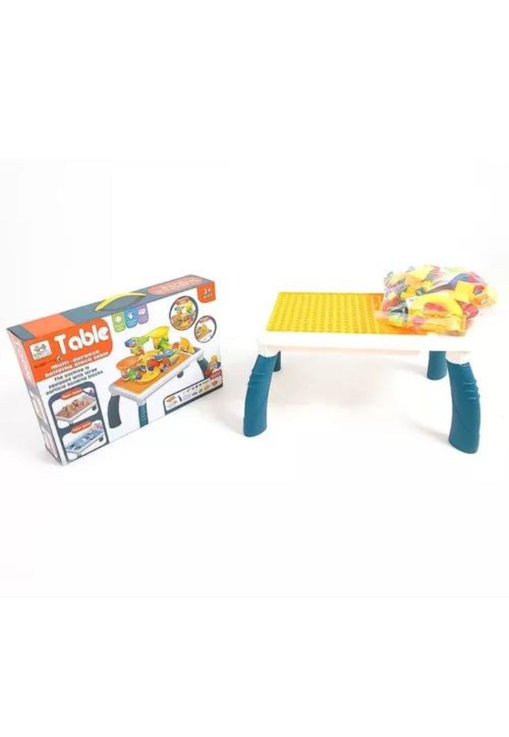 Mesa de bloques de construcción con 106 piezas multicolor-1