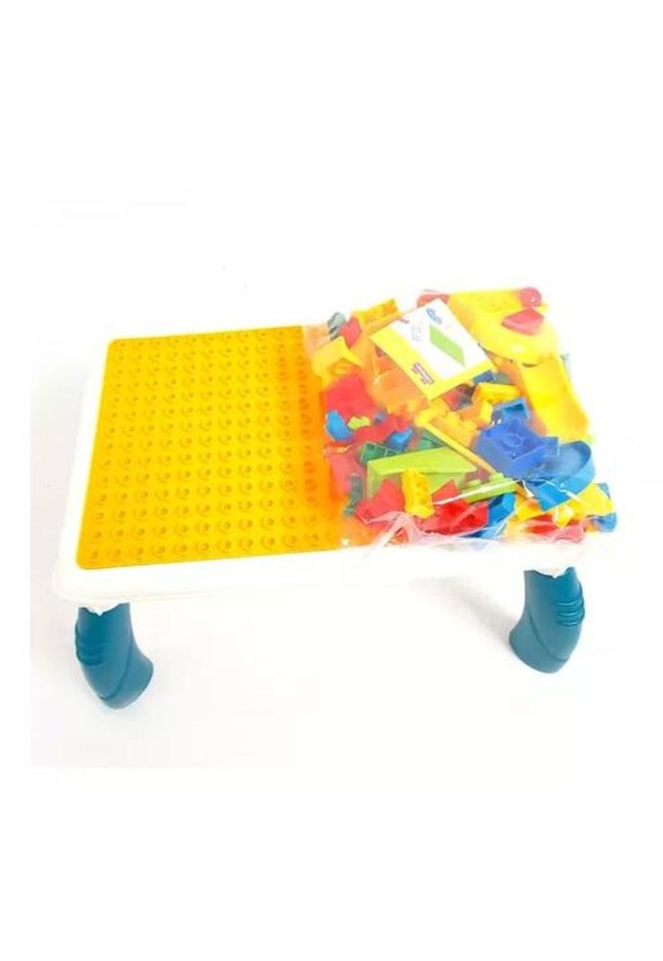 Mesa de bloques de construcción con 106 piezas multicolor-3