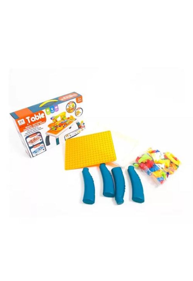 Mesa de bloques de construcción con 106 piezas multicolor-4