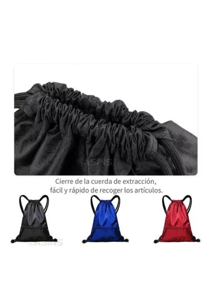 Bolso tipo morral deportivo a prueba de agua con cierre azul-3