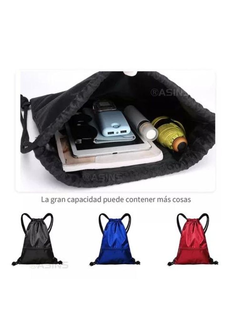 Bolso tipo morral deportivo a prueba de agua con cierre azul-4