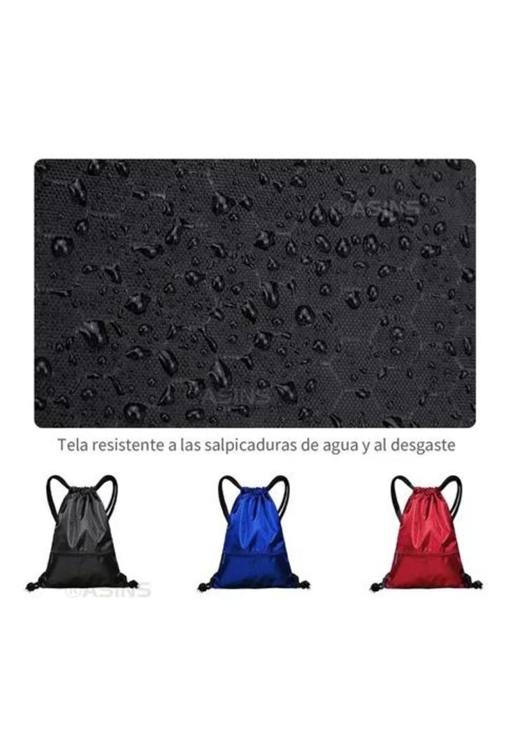 Bolso tipo morral deportivo a prueba de agua con cierre azul-7