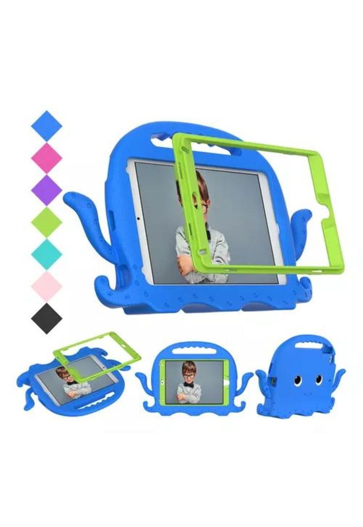 Mica y funda para iPad 9.7 (5ª y 6ª Gen/Air 2/Pro 9.7), color celeste-0