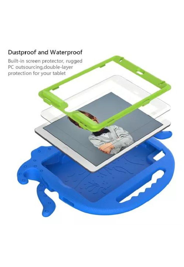 Mica y funda para iPad 9.7 (5ª y 6ª Gen/Air 2/Pro 9.7), color celeste-6