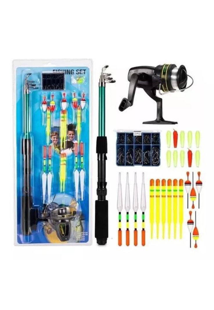 Set de caña de pesca básico para niños y jóvenes con accesorios-2