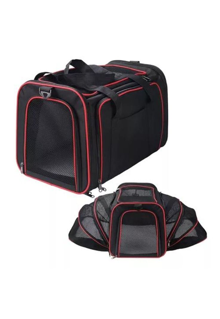 Bolso mochila transportador grande para mascotas dos en uno negro-0