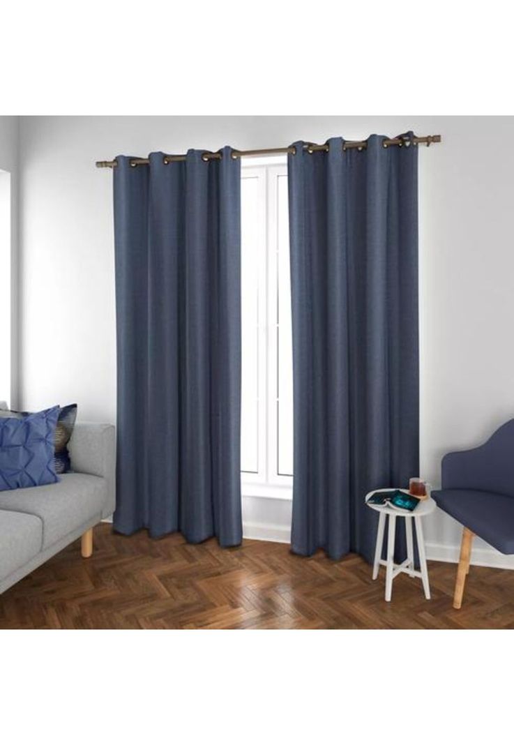Set cortina blackout térmico 140x220 cm, color azul-1