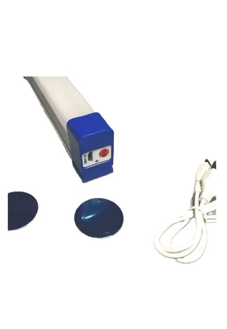 Lámpara de emergencia recargable, ampolleta luz LED 32 cm, USB, blanco-1