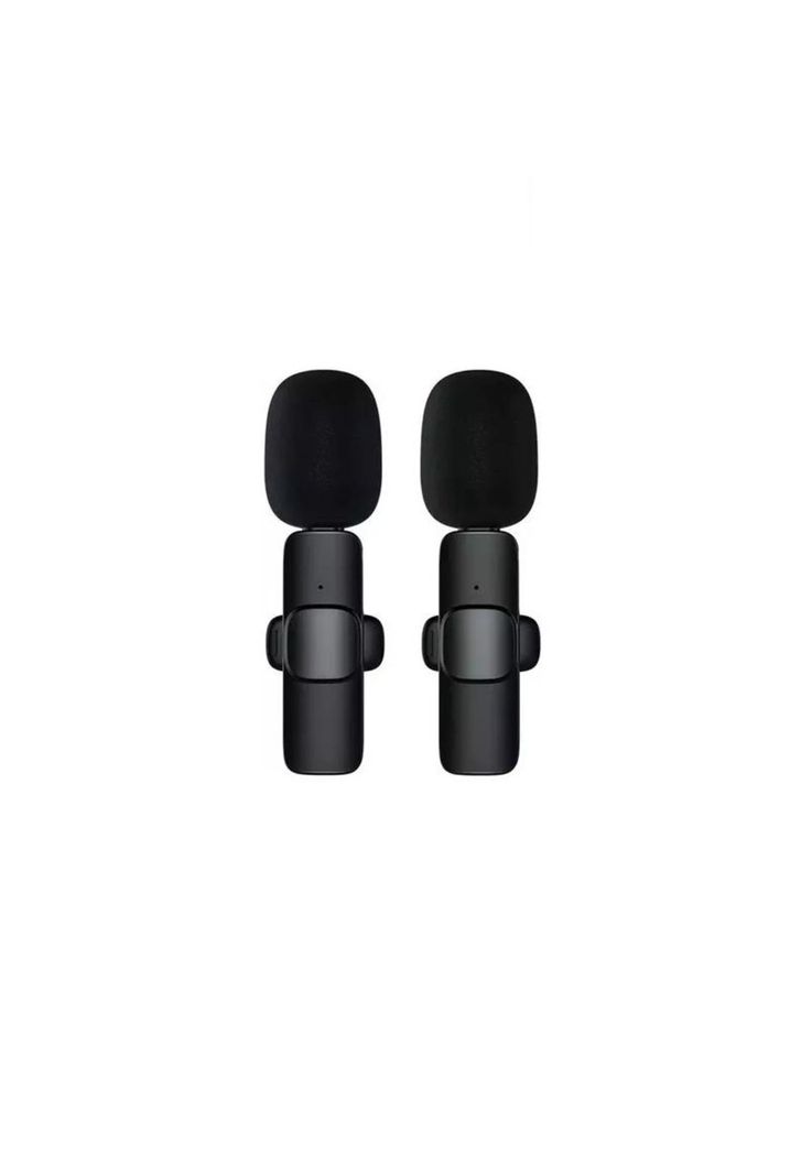 2 Micrófonos Lavalier Inalámbricos - Compatible iPhone Lightning, K9, Color Negro-1