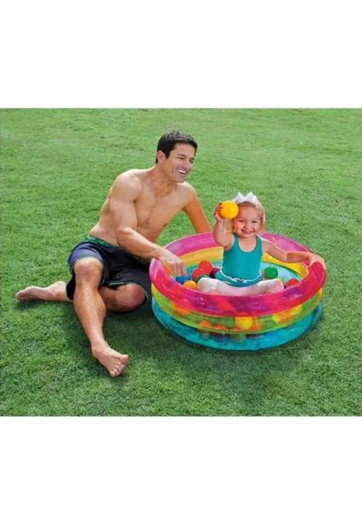 Piscina inflable aros para niños con 50 pelotas-4