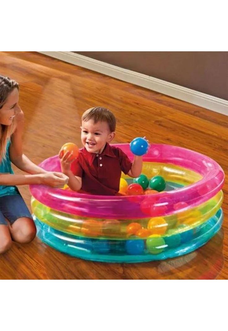 Piscina inflable aros para niños con 50 pelotas-5