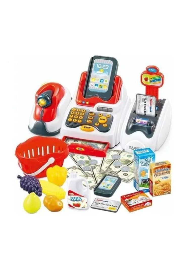 Caja registradora de juguete para niños multicolor-1