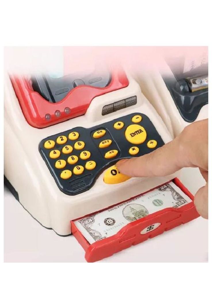 Caja registradora de juguete para niños multicolor-3