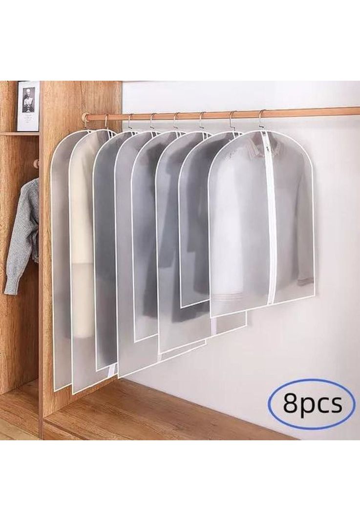 Bolsa colgante para ropa 8 pcs blanca-2