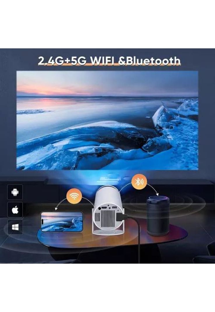 Proyector mini portátil profesional 4K HD LED 1080p 9000 lm-3