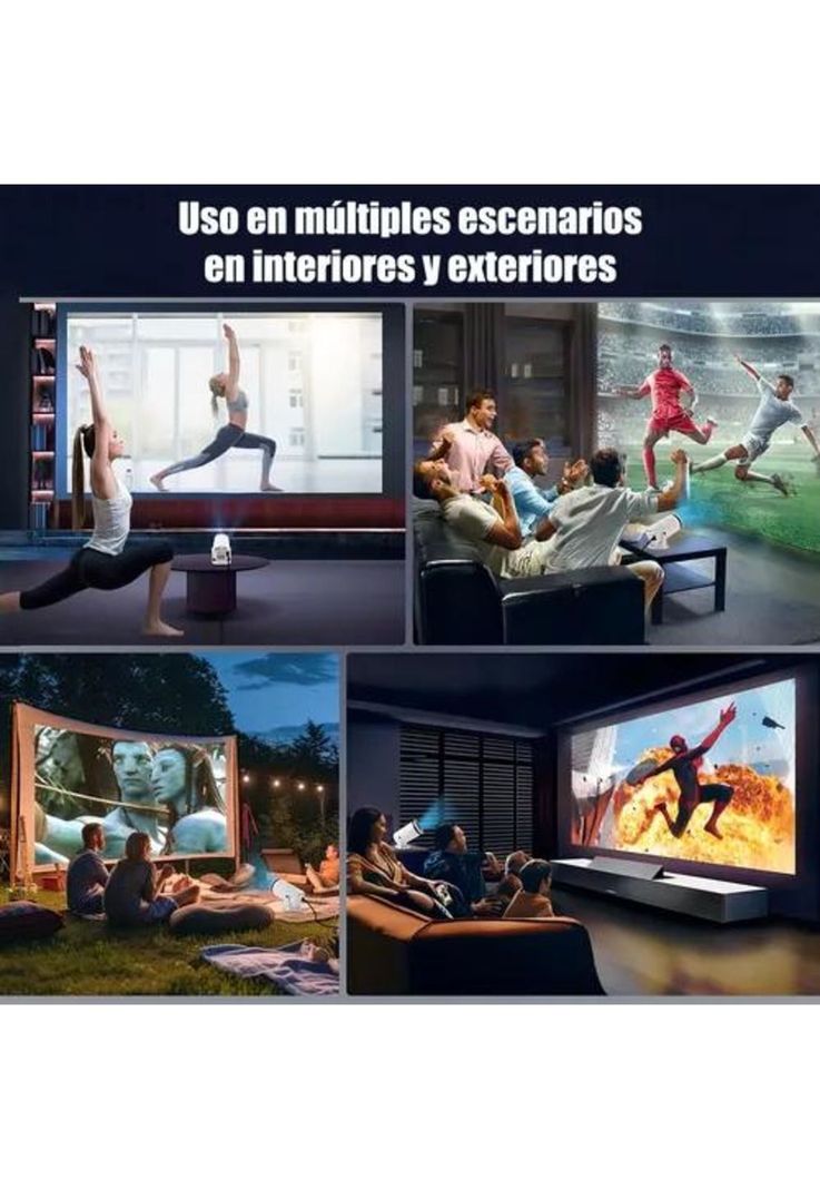 Proyector mini portátil profesional 4K HD LED 1080p 9000 lm-6