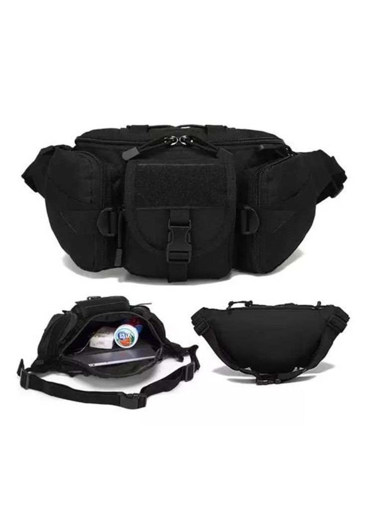Banano de senderismo trekking outdoor táctico militar negro-3