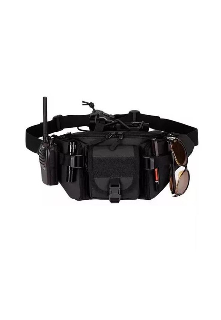 Banano de senderismo trekking outdoor táctico militar negro-2