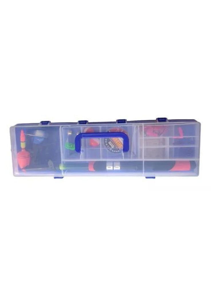 Set de pesca con caña telescópica, carrete y accesorios azul-2