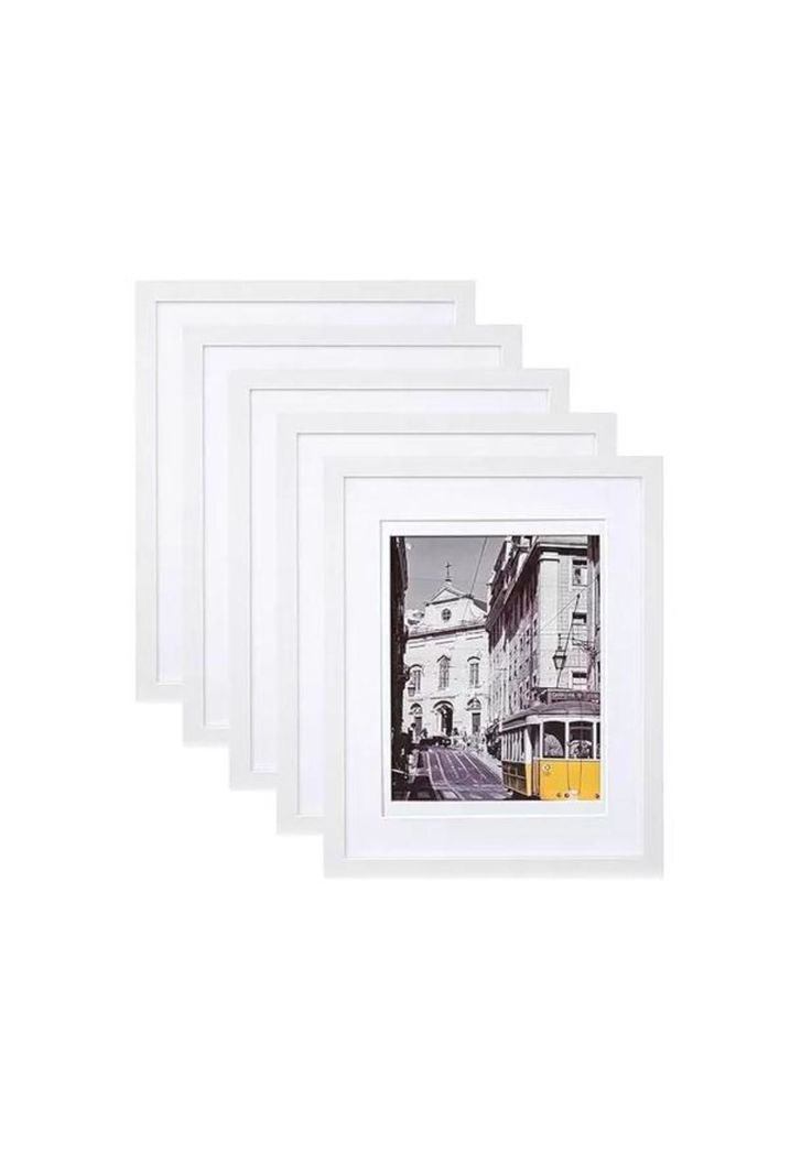 Pack de 5 Marcos para Foto Portarretrato A4 Cuadro Blanco-1