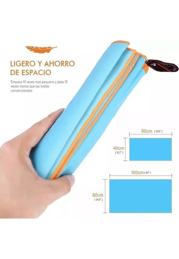 Toallas de microfibra, toalla deportiva, 3 piezas, azul-3