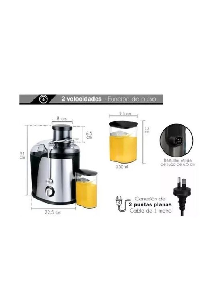 Extractor de jugos exprimidor eléctrico para naranja, color negro-2