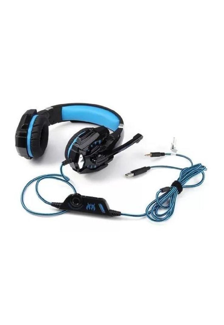 Auriculares gamer inalámbricos Kotion Each G9000 black y blue LED-5