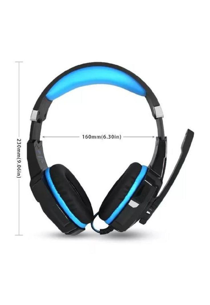 Auriculares gamer inalámbricos Kotion Each G9000 black y blue LED-7
