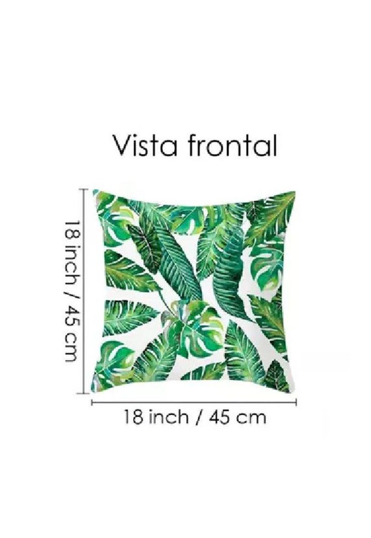 Pack de 4 Fundas de Almohada Cojín con Diseño 45x45 cm Verdes-2