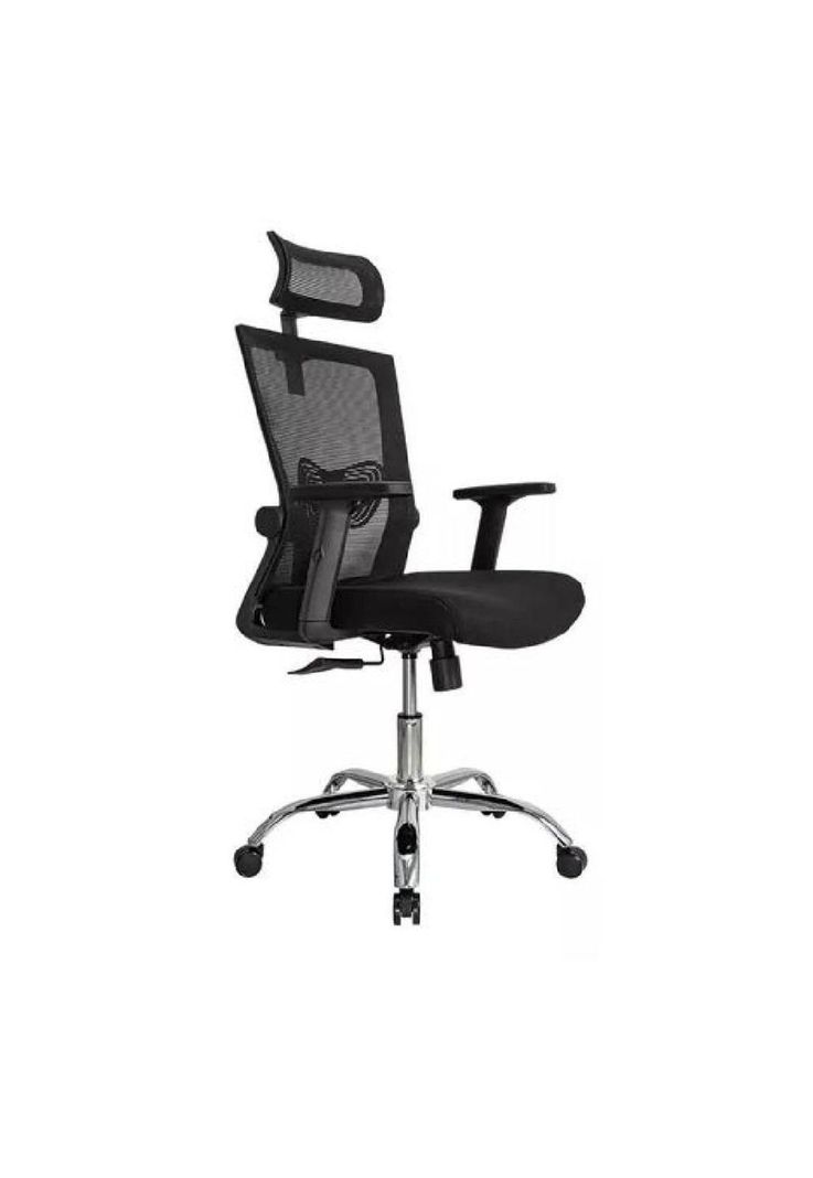 Silla de oficina presidente Ergonomus Delphi base cromada color negro-0