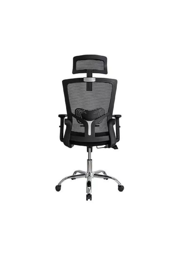 Silla de oficina presidente Ergonomus Delphi base cromada color negro-4