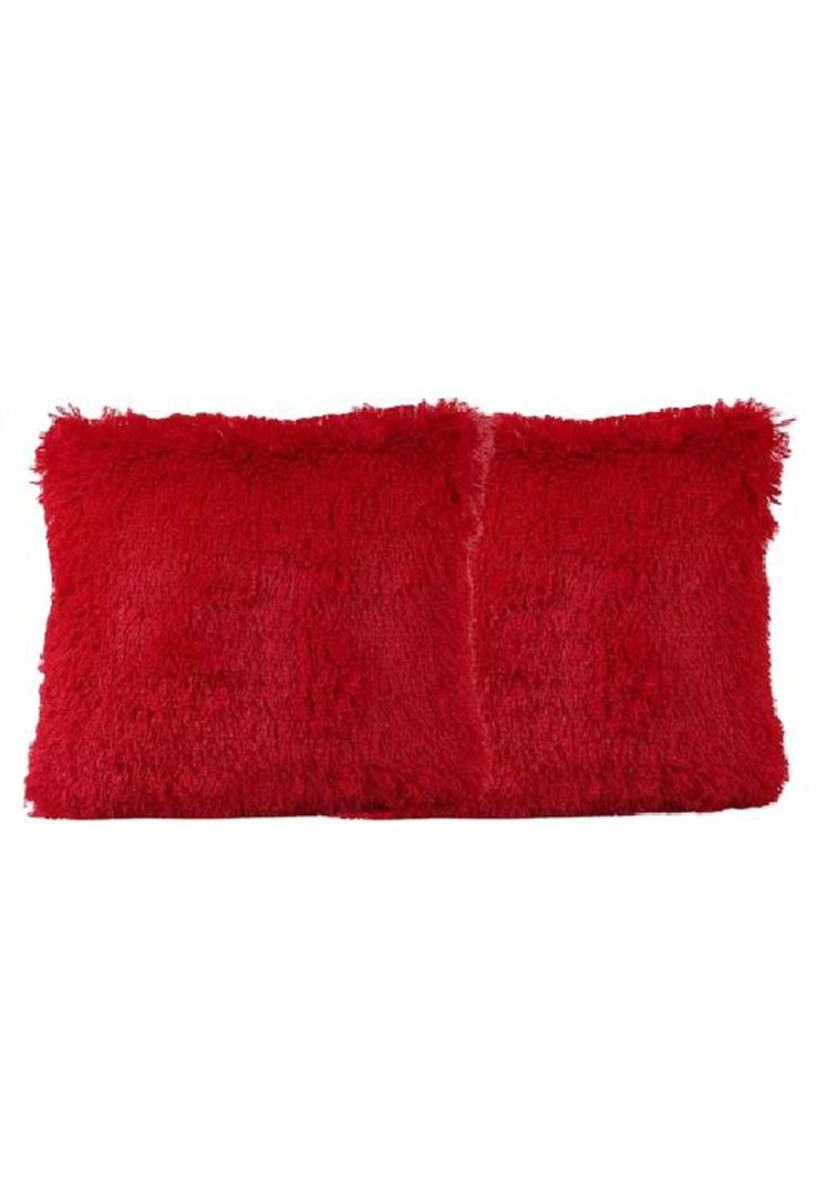 Pack 2 funda peluda decorativa color rojo-1